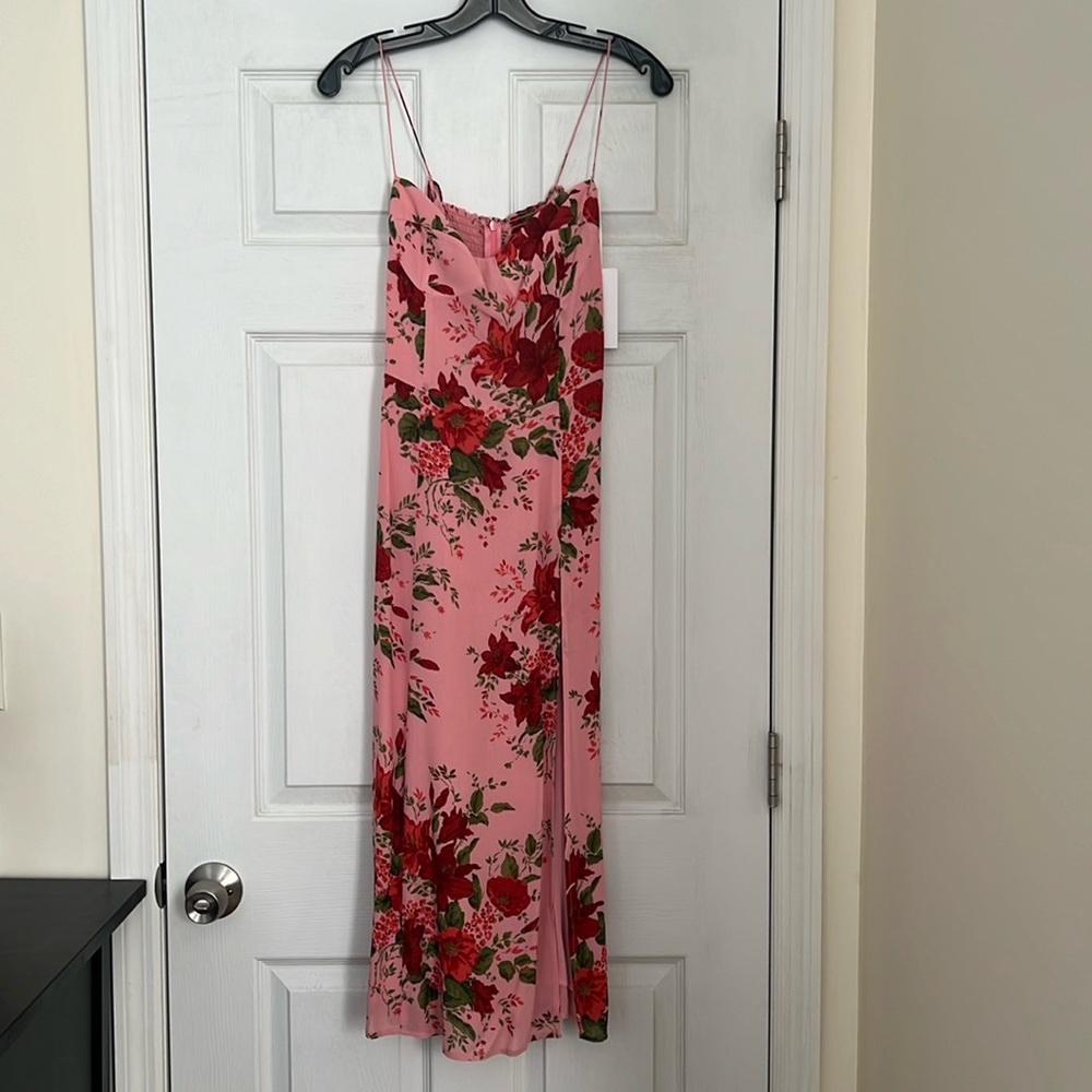 NEW Reformation Juliette Dress in Pink and Red Floral, US 4